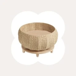 Handwoven Rattan Wood Cat Bed -A Great Coffee Shop 20241213 150954