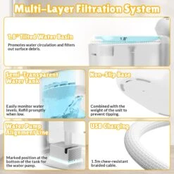 77oz / 2.1L Wireless Smart Cat Water Fountain -A Great Coffee Shop 5 2