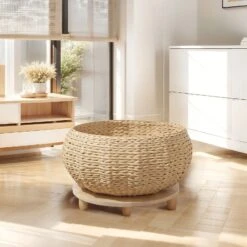 Handwoven Rattan Wood Cat Bed -A Great Coffee Shop HP WF0001 2 main1