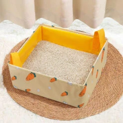 Portable Foldable Cat Litter Box – Perfect For Travel And Easy Cleanup Anywhere -A Great Coffee Shop Portable Foldable Cat Litter Box with litter