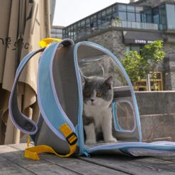 Old School Style Cat Backpack -A Great Coffee Shop Side opening cat carrier
