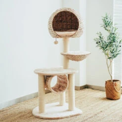 Bird Nest Cat Tree -A Great Coffee Shop bird nest cat tree front view