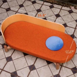 35.9'' Wooden Sunset Cat Couch For Multiple Cats - Stylish Lounge & Play -A Great Coffee Shop couch2