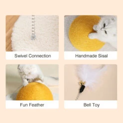 Egg Series Cat Sisal Scratcher Toy -A Great Coffee Shop egg series cat sisal scratcher toy detail view