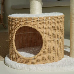 Milk Cloud Cat Tree -A Great Coffee Shop milk cloud cat tree handwoven condo detail