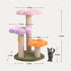 Three Flower Cat Tree -A Great Coffee Shop three flower cat tree size
